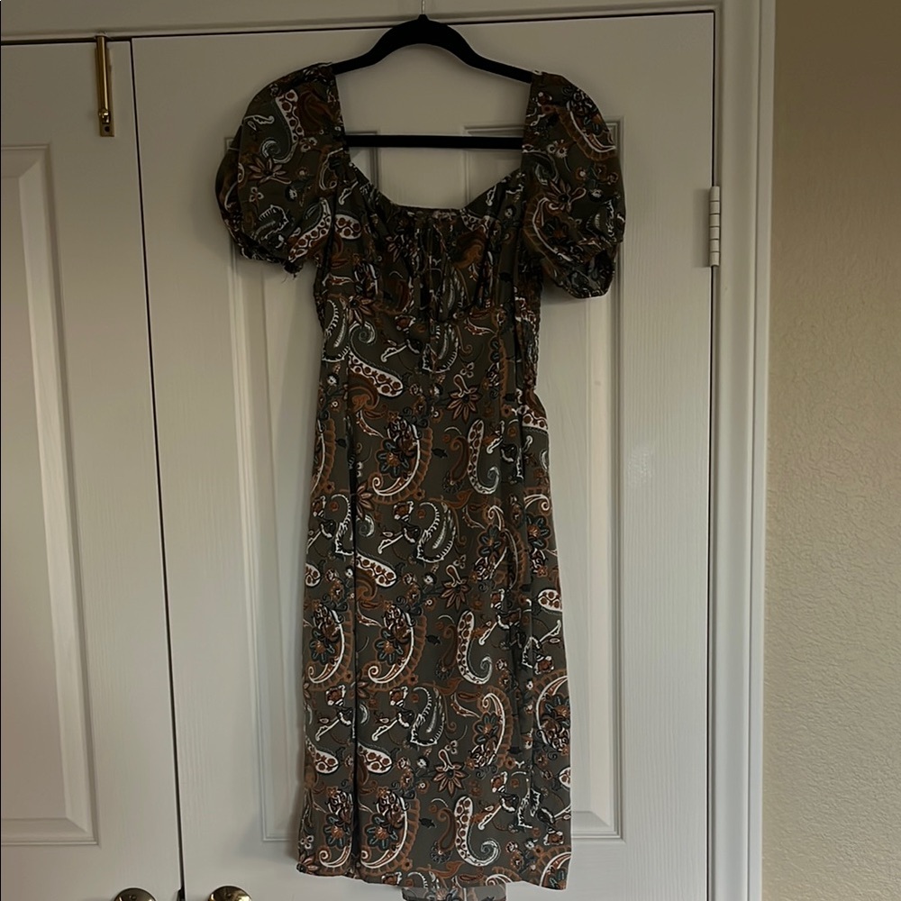 Paisley Print Midi Dress